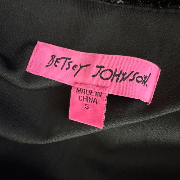 Betsey Johnson Black Sequin V Neck Long Sleeve Midi Dress Small - Picture 3 of 8